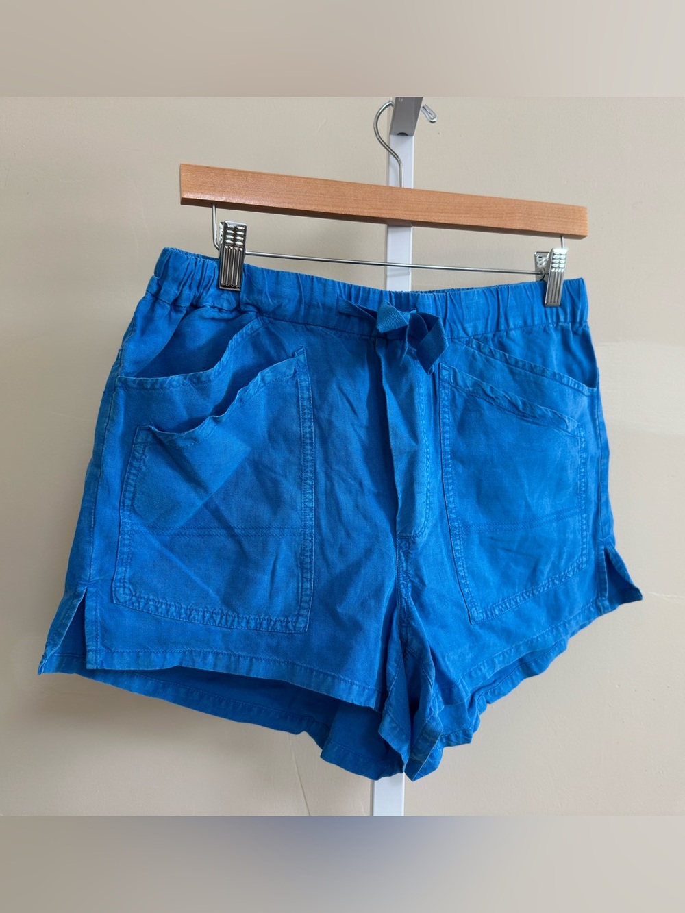Pilcro Anthropologie Blue Lyocell Linen Utility Shorts Size S